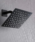 Matte Black Shower Faucet Set With 8 Inch Rain Shower Head, Single Handle Trim Kit And Rough In Valve, Solid Brass Construction