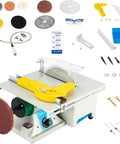 All In One Lapidary Saw And Bench Grinder For Cutting Rocks And Polishing Glass Gem Jade Adjustable Speed 800 To 10000 RPM