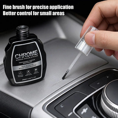 Top Tier Silver Wheel Repair Paint Delivers Dope Chrome Restoration Coverage To Knock Out Curb Rash And Shield Alloy Wheels From Daily Road Wear, 20ml bottle with fine brush for detail application.