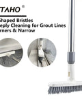 Two Pack Grout Cleaning Brush With Long Extendable Handle And Swivel V Shape Scrub Head for deep cleaning tile edges