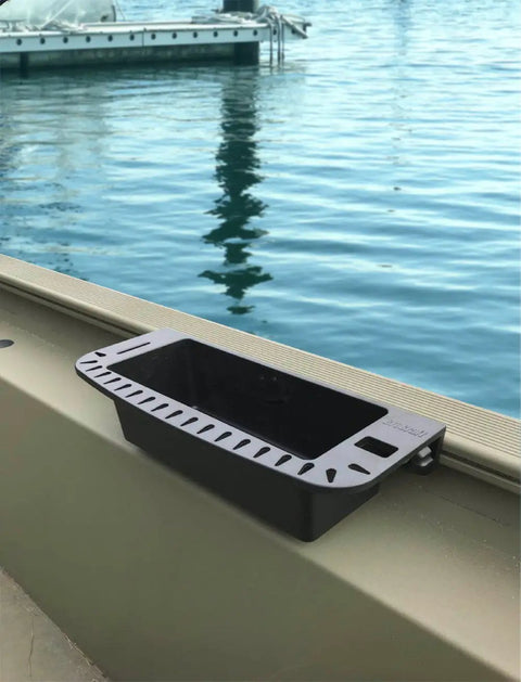 90 Degree Boat Track Tool Holder Marine Caddy for Versatrack Lund Lowe and Verstrack Systems Cockpit Organizer mounted on boat
