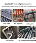 Various pipeline systems with water pipe insulation tubing set for heat loss prevention and condensation control.