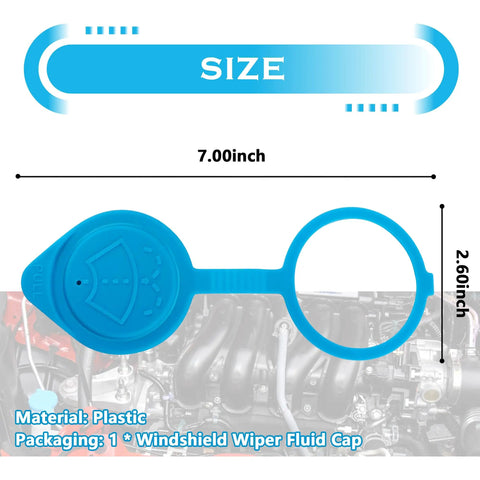 Blue Windshield Washer Fluid Cap Replacement 38513 SC4 672 Fits Acura ILX Hybrid Honda Civic hybrid, 7.00x2.60 inch