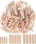 Premium Wood Dowel Pins Set 400 Pieces 6mm 8mm 10mm L Fluted Beveled Ends Tapered For Easier Insertion Straight Grooved Pins