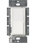 Diva 600-Watt Magnetic Low Voltage Dimmer Switch For Single Pole Install White DVLV-600P-WH, front view.
