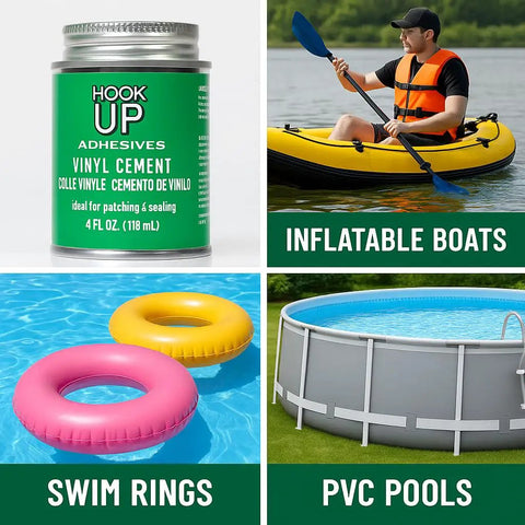 Heavy Duty Vinyl Contact Cement Adhesive Waterproof Fast Dry Glue for Pools Inflatables PVC Air Mattresses Tarps Boats Rafts 16 oz