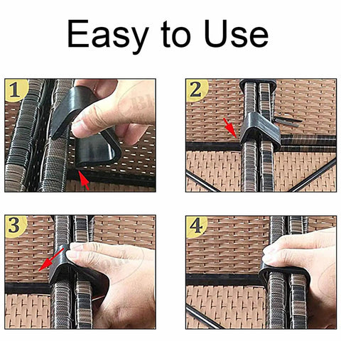 Steps to install Wicker Furniture Clips 4 Pack For Outdoor Patio Sectionals Fasteners To Secure Rattan Chairs And Prevent Shifting