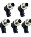 M12 4 Pin Male Connector IP67 Waterproof D Code Industrial Circular Connector with brass gold-plated contacts, side view