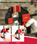 12 Inch Bar Clamps Set With Quick Release For Woodworking, 150 Lbs Load Per Clamp, One Handed Trigger Clamps in use