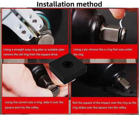 Kickass Garage Essential 3/8 Inch And 1/2 Inch Impact Wrench Retaining Friction Lock Rings With O Ring Set Straight Up Pro Grade Heavy Duty Kit For Square Drive Electric Tools