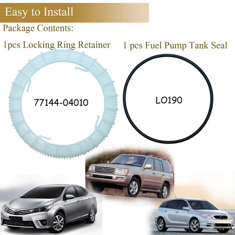 Fuel Pump Lock Ring Retainer With Tank Seal Kit Compatible With Toyota Corolla Land Cruiser Matrix Tacoma Replaces 77144-04010