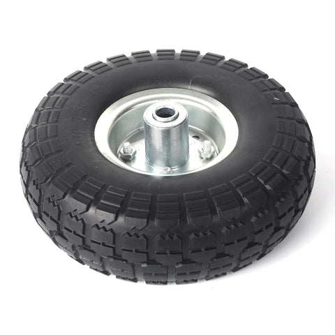 4-Pack 10-Inch Solid Rubber Tire Wheels Replacement 4.10/3.50-4 No Flat With 5/8 Bearings And 2.2 Inch Offset Hub for carts