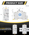 Dual Auto Manual Transfer Switch for Home UPS Two Pole 63A 110V AC ATS Power Selector for Automatic and Manual Power Transfer