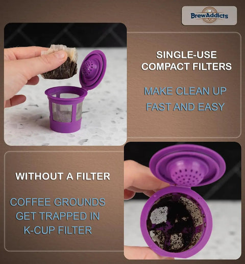 Single-use compact filters in a reusable pod, promoting easy cleanup for 600 Count White Paper Coffee Filters For Keurig 1.0 And 2.0.