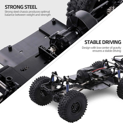 313mm Wheelbase Chassis Frame With Tires For 1 To 10 Scale SCX10 II 90046 90047 RC Crawler DIY Build Kit With Brushed 540 35T Motor And Durable Hardened Steel Frame For Tough Trail Crawling