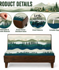 Six Pack RV Dinette Cushion Covers Set Mountain Theme Stretchy Washable Camper Slipcovers showcasing design details