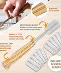 Straight Fire Sourdough Lame Scoring Blade with zebrawood handle and stainless steel blade for artisan bread making.