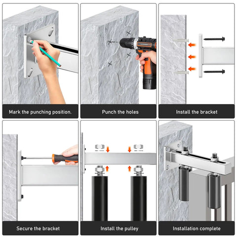 Installation process of Beefy 6 Inch Sliding Gate Guide Roller With UHMW Nylon Rollers And Steel Bracket Adjustable Range