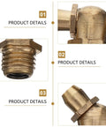 Heavy Duty Copper Grease Nipple Fittings Assortment Kit M6 M8 M10 With Rust Deformation Resistant Straight And Angled Options For Your Ride, brass grease fittings close-up