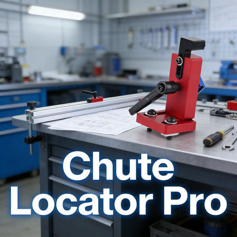 45 Degree Miter Coupler And T Track Stop Block For Woodworking Guide Rails on a workbench with tools and plans.