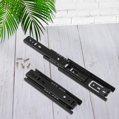 8 Pairs 6 Inch Black Soft Close Drawer Slides With Ball Bearing Full Extension Heavy Duty Quiet Hardware For Keyboard Trays Tables Drawers Shelves Nightstands And More, with screws