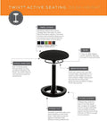 Twixt Active Movement Seating Chair With Ergonomic Support Desk Height Adjustable Comfy Orange Mesh Office Chair features diagram