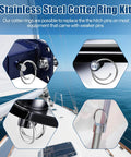 70 Piece Stainless Steel Cotter Ring Kit With Five Sizes For Marine Use, Durable Rust Resistant Cotter Pins, Split Rings