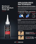 Rubber-Toughened Medium-Thick CA Glue Refill Kit 16 Oz Bulk Refill for Bench-Top Use, Impact-Resistant Cyanoacrylate Glue for Knot Filling
