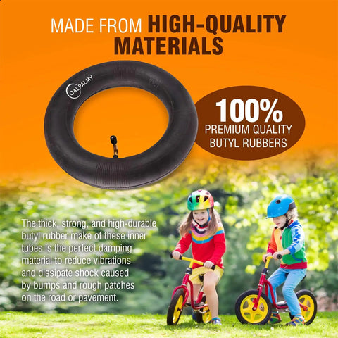 Two Pack 10x2 Replacement Inner Tubes For 10 Inch Wheels 1.95 to 2.125 With Two Levers Beefy Heavy Duty Butyl Rubber BPA Latex Free and kids riding bikes