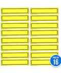 Yellow Retro Reflective Hard Hat Stickers 1 By 4 Inch Pack Of 16 Durable Helmet Decals For Construction And Safety High Visibility Helmet Strips