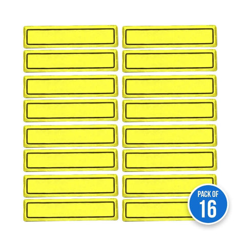 Yellow Retro Reflective Hard Hat Stickers 1 By 4 Inch Pack Of 16 Durable Helmet Decals For Construction And Safety High Visibility Helmet Strips