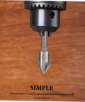 Close-up of chamfering bit from 5 Piece Countersink Drill Bit Set For Woodworking And Metal Fabrication With Pro Grade Precision Chamfering Tools Versatile Deburring Kit For Carpentry Projects And Metalworking Tasks