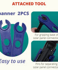 All-In-One Solar Spanner Wrench For MC4 Connectors And PV Cables, No-Fuss Pro Grade Connector Tool, shown as a 2-piece set