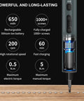 Boss Level Electric Screwdriver Tool Kit With 155 Precision Bits, featuring 650mAh battery, 200rpm speed, and adjustable torque.
