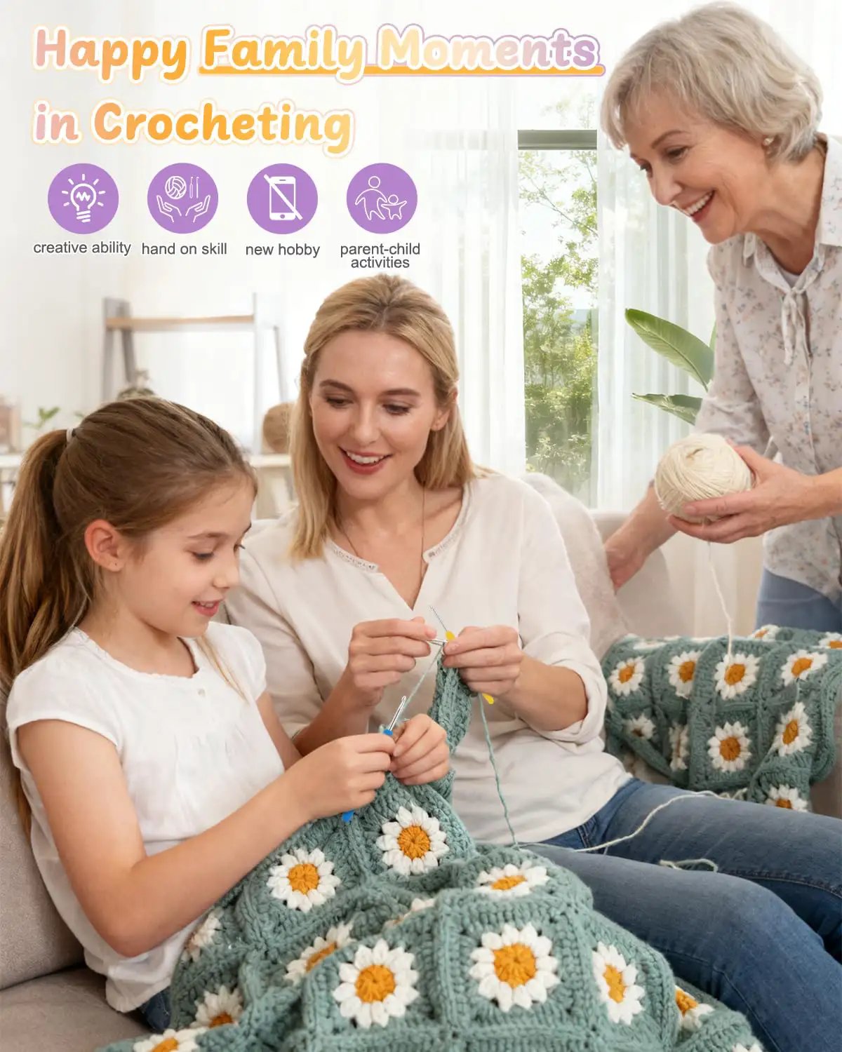 Beginner Crochet Kit With Easy Yarn Pack – Cozy Fun ✓