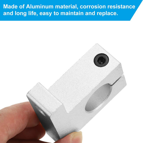Aluminum Linear Motion Rod Rail Clamping Guide Support 4 Pack for 20mm Diameter Shaft SK20, close-up of aluminum guide support