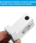 Person holding SK20 Aluminum Linear Motion Rod Rail Clamping Guide Support Two Piece Set for 20mm Shaft Precision Alignment.