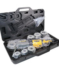 Handheld Power Pipe Threader Knocks Out 1/2 To 2 Inch Npt Runs Smoothly in rugged case with standard dies and accessories