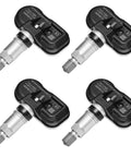 315MHz TPMS Tire Pressure Sensor for Ford Escape 2005 2011 Edge, No Programming Required, OE Quality Sensor With Accurate Readings, Durable Tire Sensor Built To Endure All Weather Conditions And Long Lasting Performance. Four black metal TPMS sensors