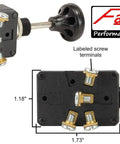 30 Amp 3 Way Push Pull Switch For Auto Dash Lights Parking Lights And Headlights Universal Mount Fits Seven Sixteenth Inch Panel Hole In Panels Up To One Quarter Inch Thick With Screw Terminal Contacts, black screw terminals
