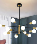 Six Light Dope Modern Sputnik Chandelier In Black Gold Finish Mid Century Ceiling Pendant Light With Adjustable Branch Height E26 Base A Dope Showpiece For Kitchen Island Dining Room Living Room Bedroom