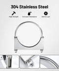 Heavy Duty 5 Inch U Bolt Exhaust Clamp Set For 5 Inch OD Exhaust Pipes, Stainless Steel Saddle Style U Muffler Clamp, Durable 304 Stainless