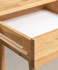 Four Pack Heavy Duty Wooden Bottom Mount Drawer Slides 16 Inch Classic Center Guide Track visible in wooden drawer.