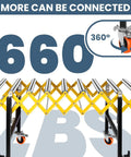 Boss Level Heavy Duty Portable Rolling Conveyor Table 660 Lb Load Capacity with smooth casters shown in expanded form.
