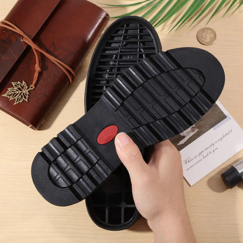 Replacement Rubber Full Outsole For Leather Shoes Non Slip Wear Resistant Black 1 Pair Size 9.8cm Wide 25.5cm Long 4.4cm Thick