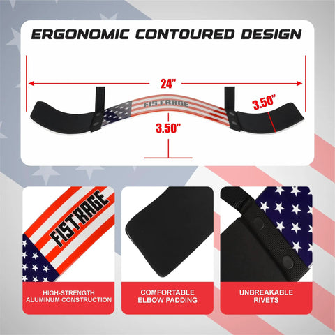 Arm Blaster For Biceps And Triceps, Heavy Duty Aluminum Isolator With Thick Neck Padding, American Flag Design, 24-inch size