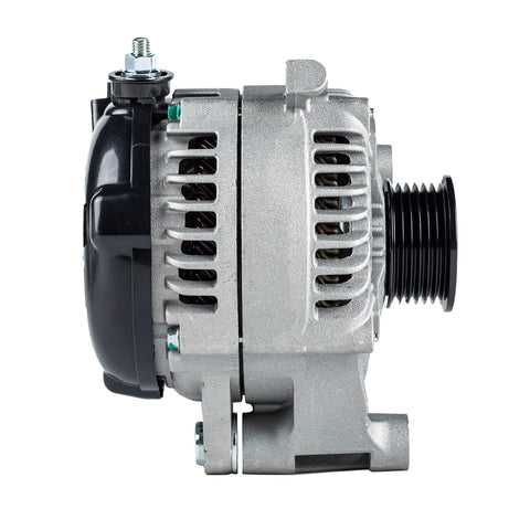 Side view of Beefed Up 150 Amp CCW Alternator For Jeep Wrangler 3.6L V6 2012 2018 JK Replacement with 6 Groove Pulley
