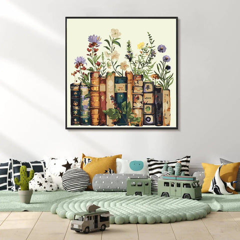 Framed Paint By Numbers Kit For Adults And Kids 8 To 12, Flower Design, 10x10 Inch, DIY Number Painting, Ready To Hang, No Easel Needed