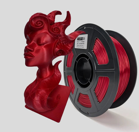 Slick Deep Red PLA High Speed 3D Printer Filament 1.75MM Smooth As Butter For Crushing Figures And Miniatures Dope Glossy Ruby Finish 1Kg Spool Legit Solid Quality For Quick Builds