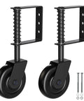 Heavy Duty 4.3 Inch Gate Wheels Black Outdoor Fence Casters With 360 Degree Swivel Spring Loaded Design close up view